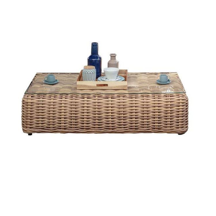 Table basse de jardin en résine tressée, BALI, AU JARDIN DE CHLOÉ