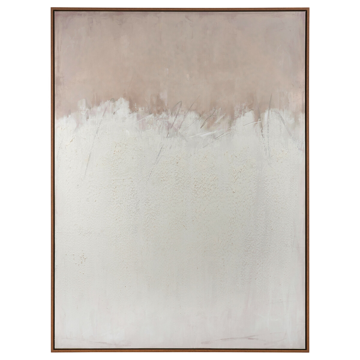120 x 90cm Natural & White Abstract Canvas with Natural Frame, ÉDITÉ