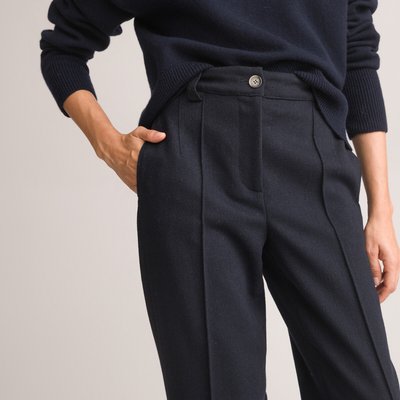 Flannel Straight Trousers in Recycled Wool Mix, Length 31.5" LA REDOUTE COLLECTIONS