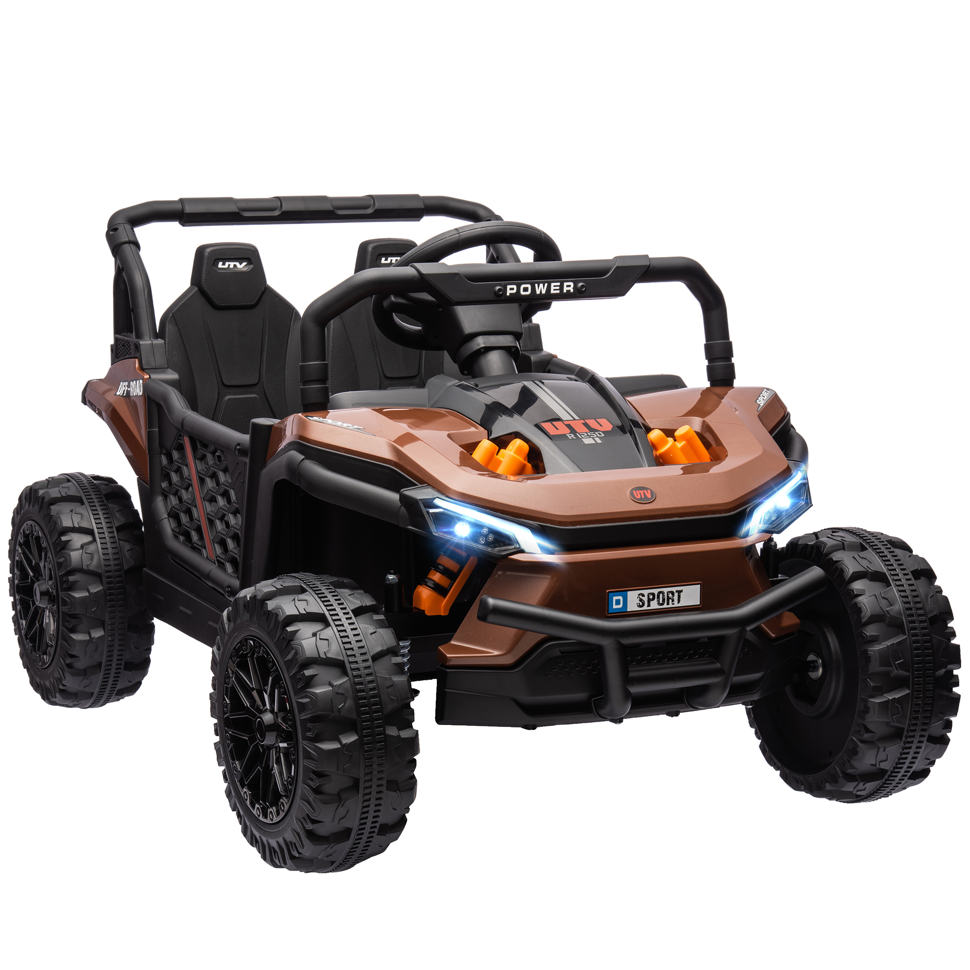 UTV électrique pour enfants Plastique Marron, AIYAPLAY