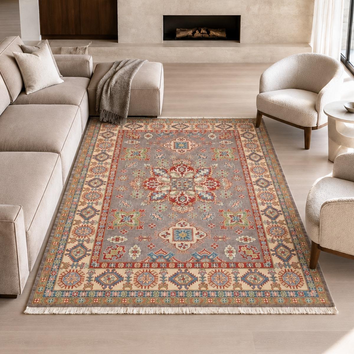 Tapis salon traditionnel, noué main en laine, KAZAK CO 65, UN AMOUR DE TAPIS