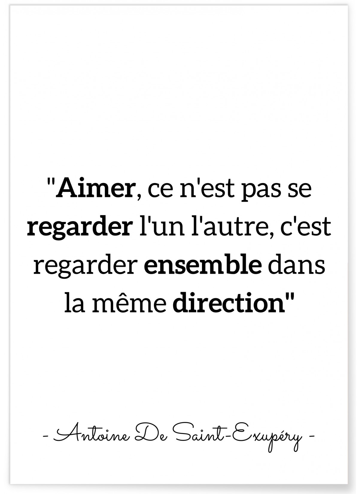 Affiche Antoine Saint-Exupéry : 'Aimer...', L'AFFICHERIE