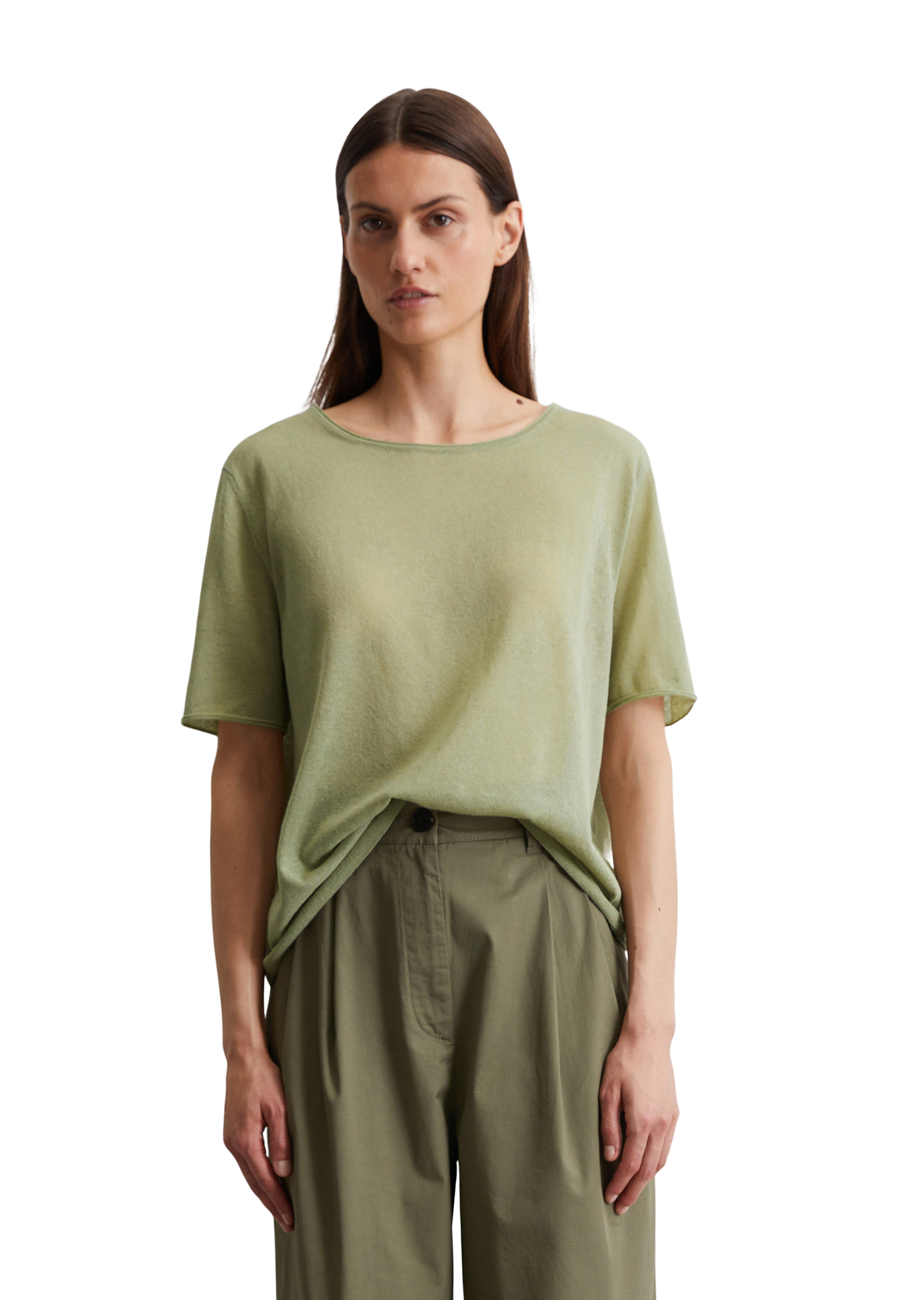 Pull à manches courtes loose en mélange de coton bio, MARC O'POLO