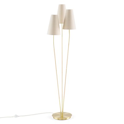 Amaya Brass, Linen & Rattan Triple Floor Lamp LA REDOUTE INTERIEURS
