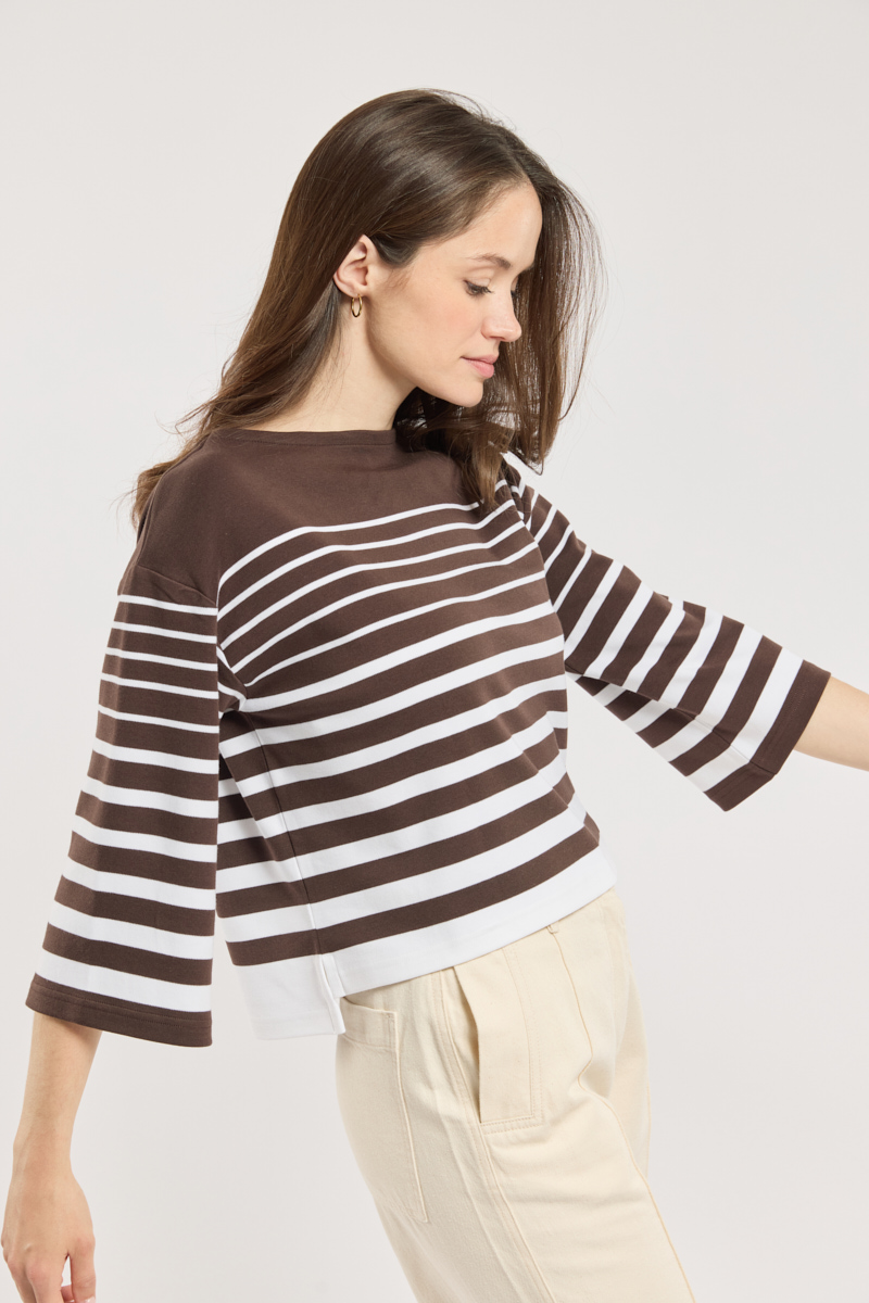 Marinière manches 3/4 - coton épais, ARMOR-LUX
