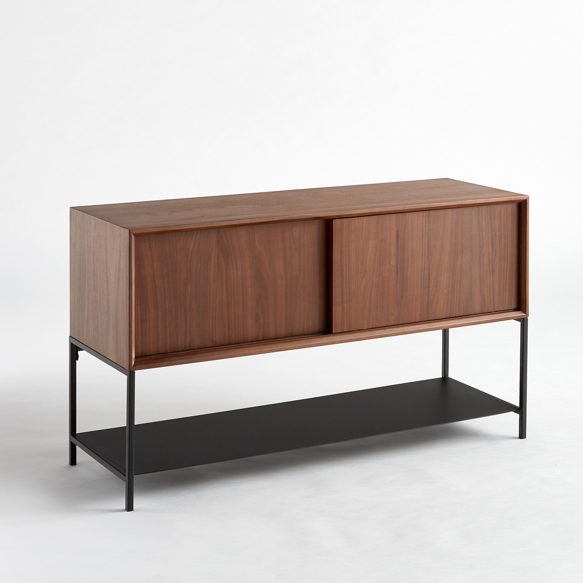 Product photograph of Mambo Retro Metal Walnut Sideboard from La Redoute UK