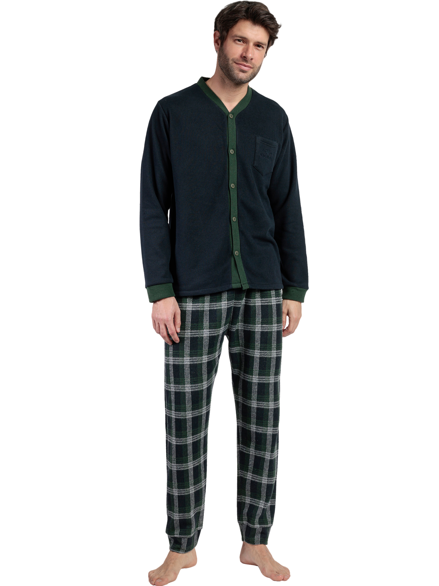 Pyjama pantalon chemise manches longues Smeraldo, ADMAS