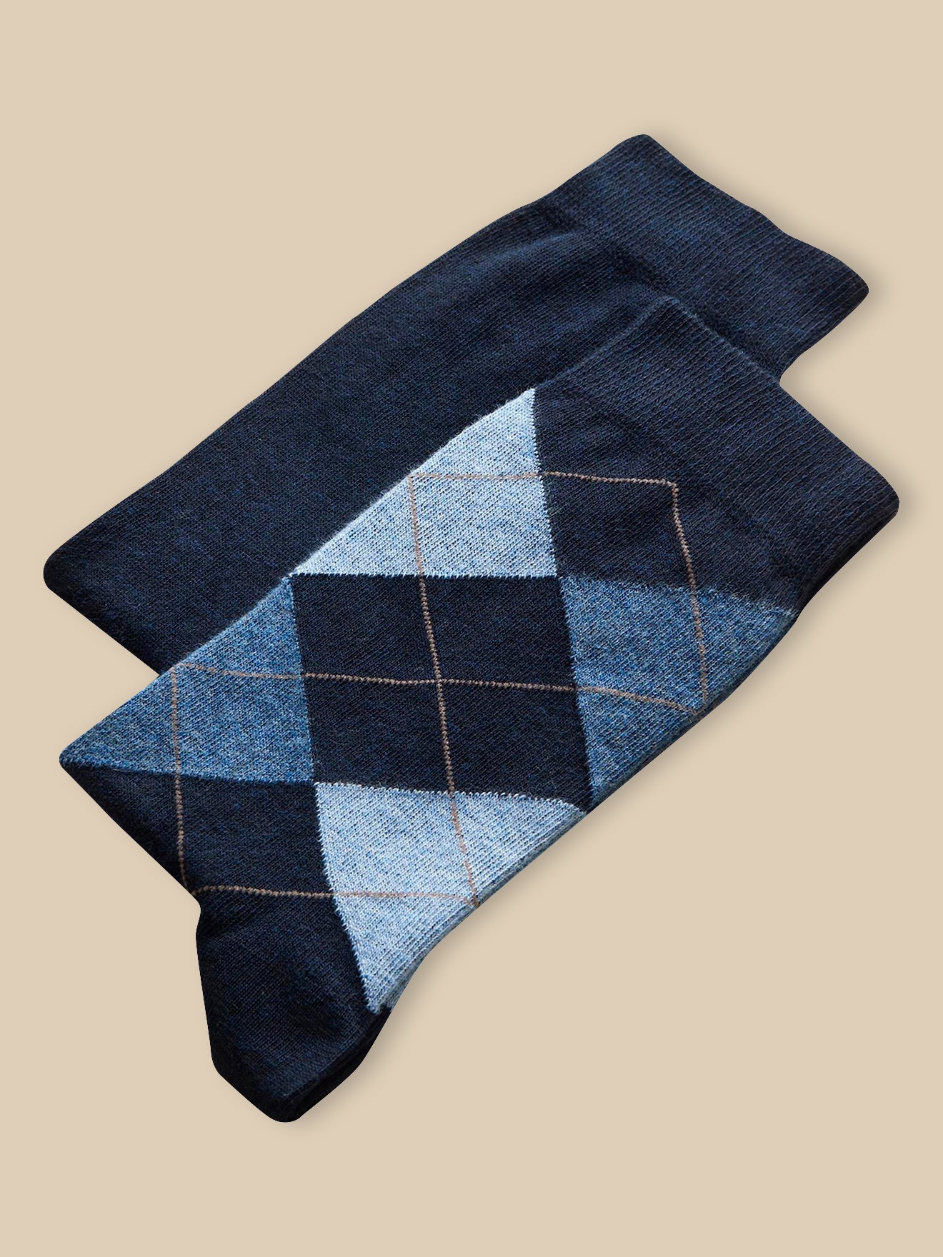 Lot de 2 chaussettes intarsia et unie, CYRILLUS