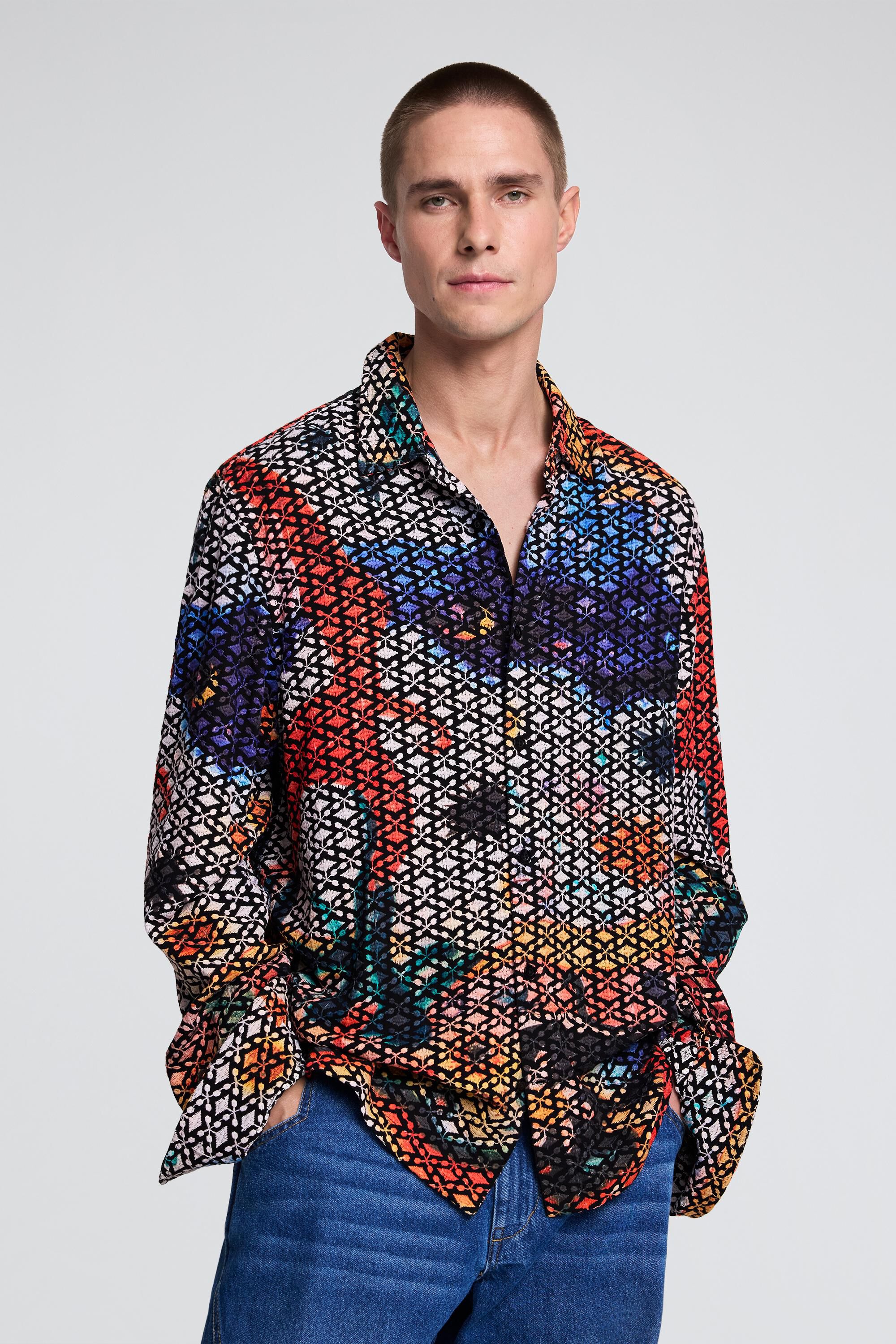 Chemise imprimée brodée, DESIGUAL