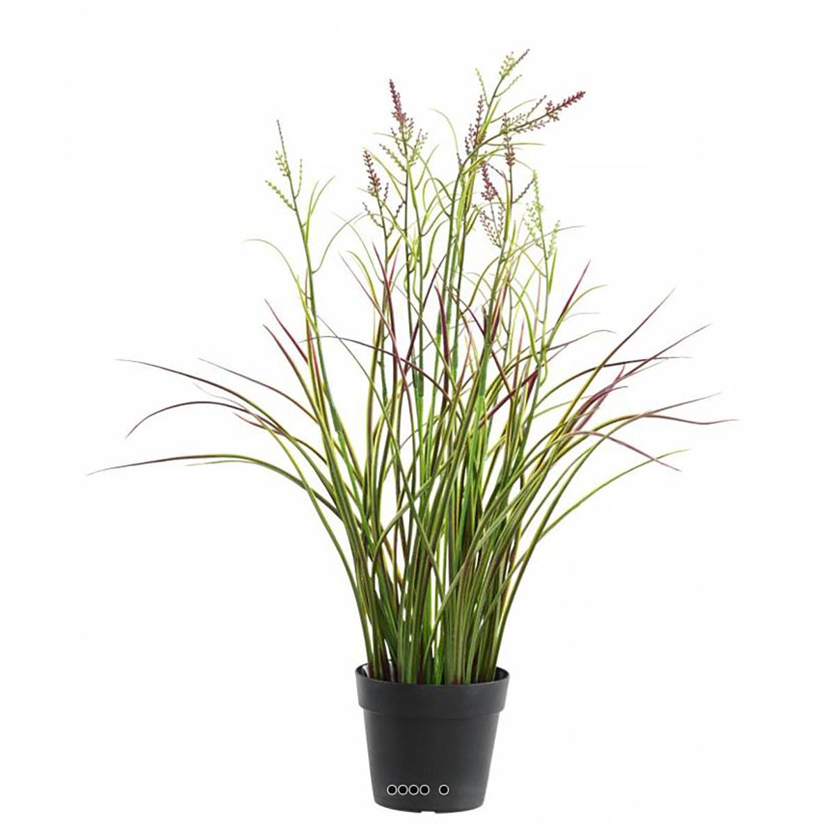 Graminée artificielle et ses fleurs en pot, ARTIFICIELLES