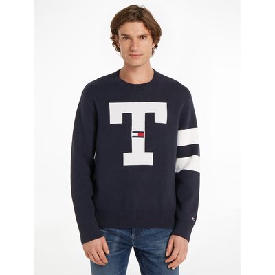 Logo Print Cotton Jumper in Relaxed Fit with Crew Neck TOMMY JEANS