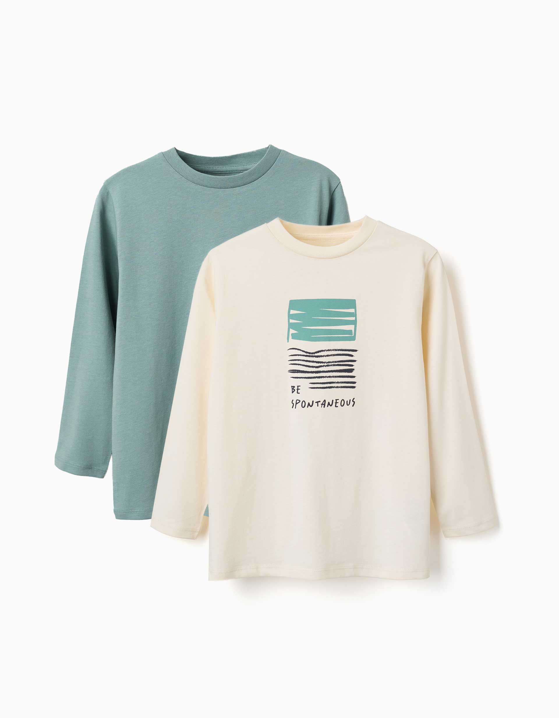 Lot de 2 T-shirts à manches longues avec imprimés, ZIPPY