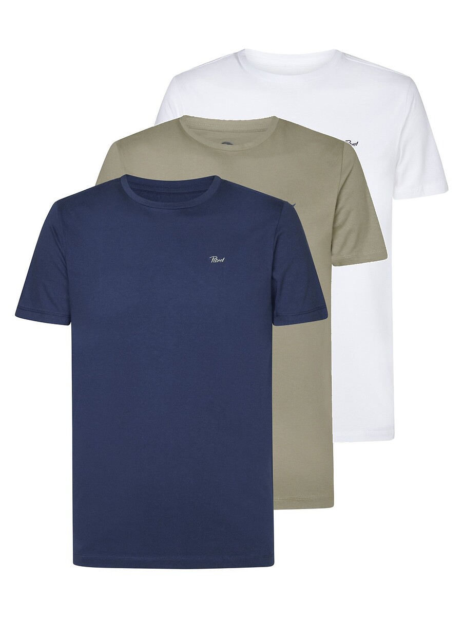 Set van 3 effen T-shirts met ronde hals