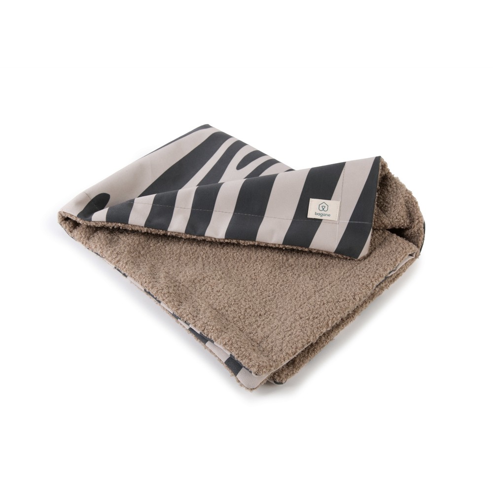 Couverture bi-face tissu zèbre, CONCORDE, BAGANE