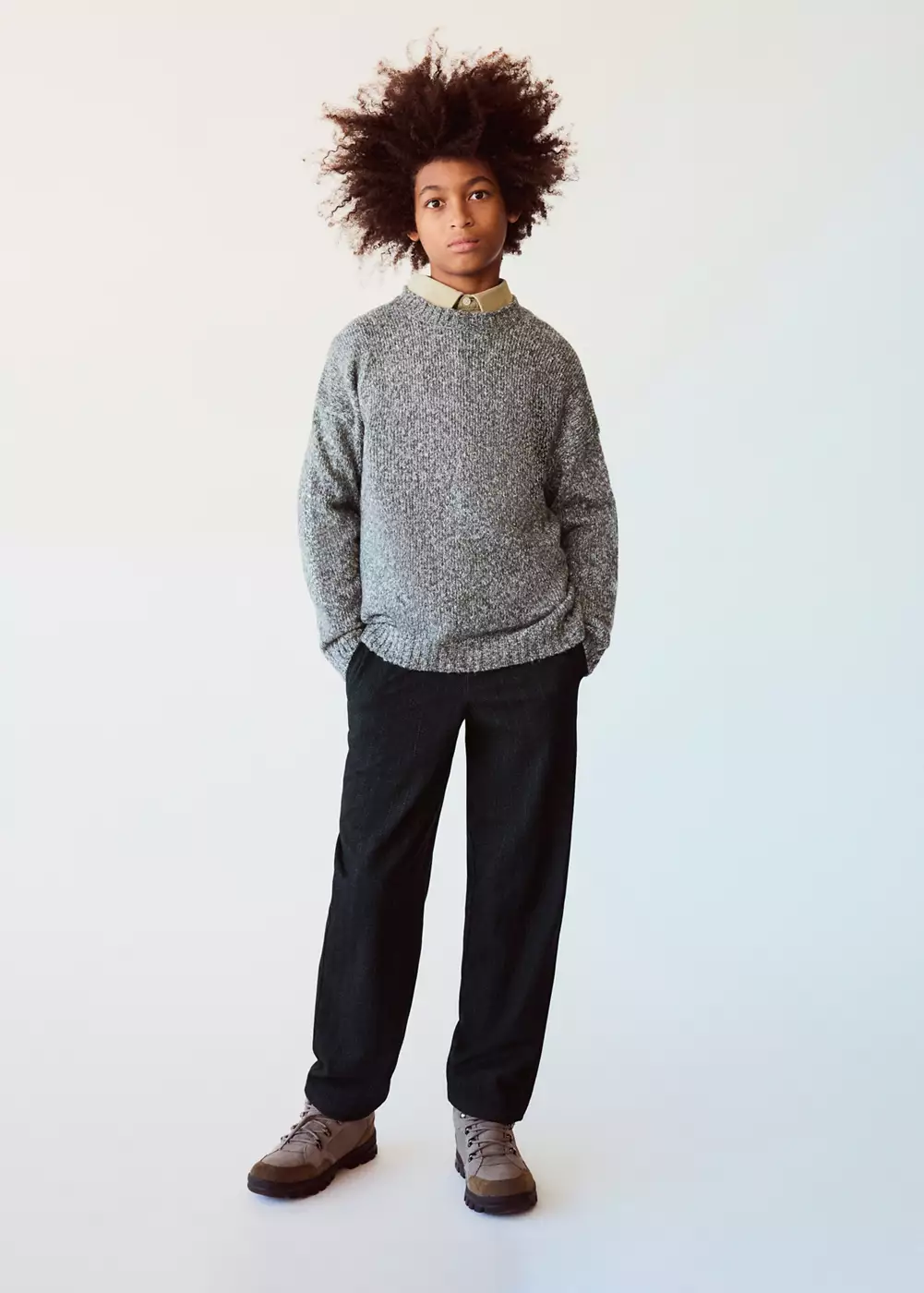 Pantalon relaxed fit à chevron, MANGO KIDS