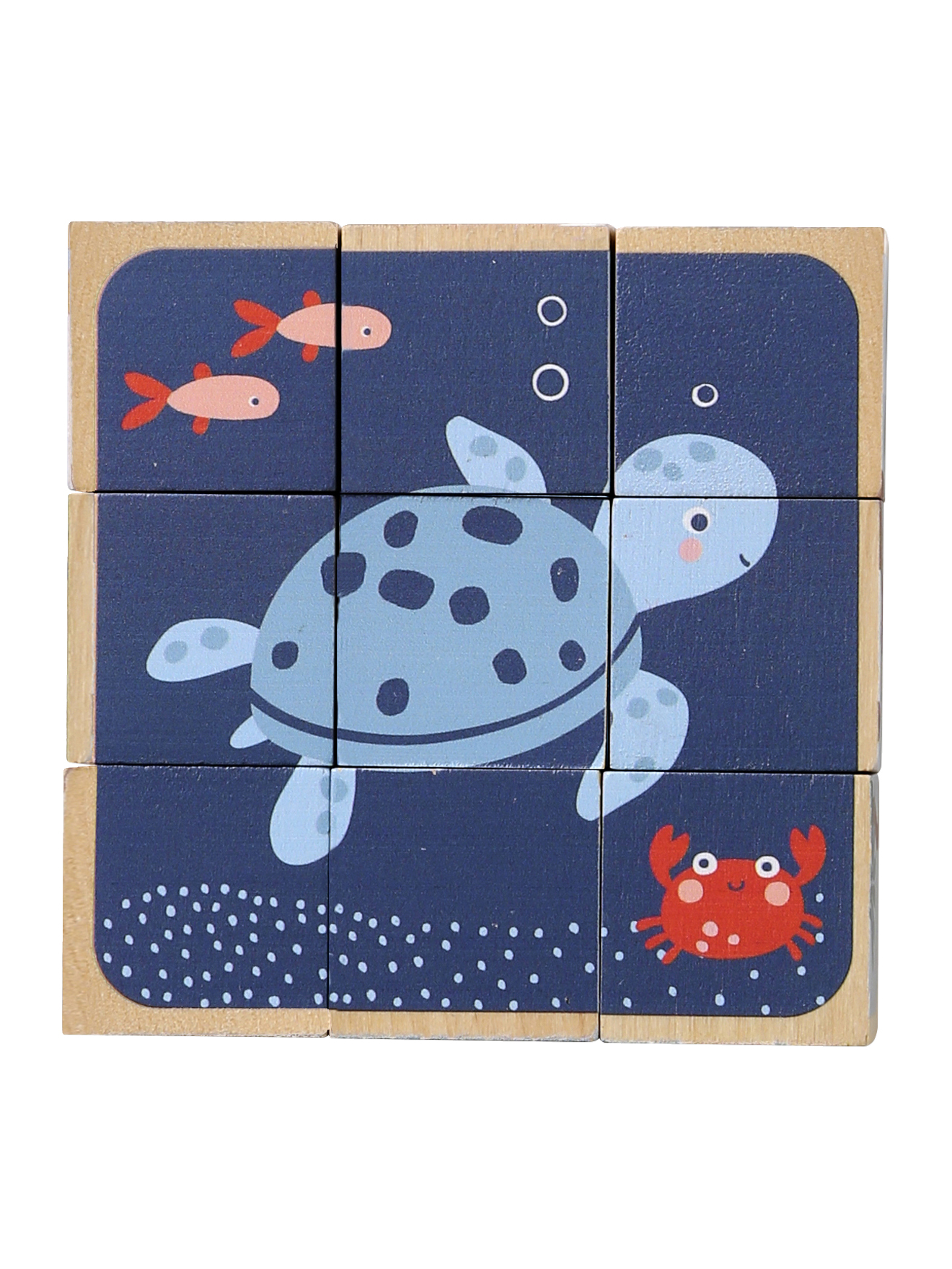 Puzzle cubes animaux en bois, VERTBAUDET
