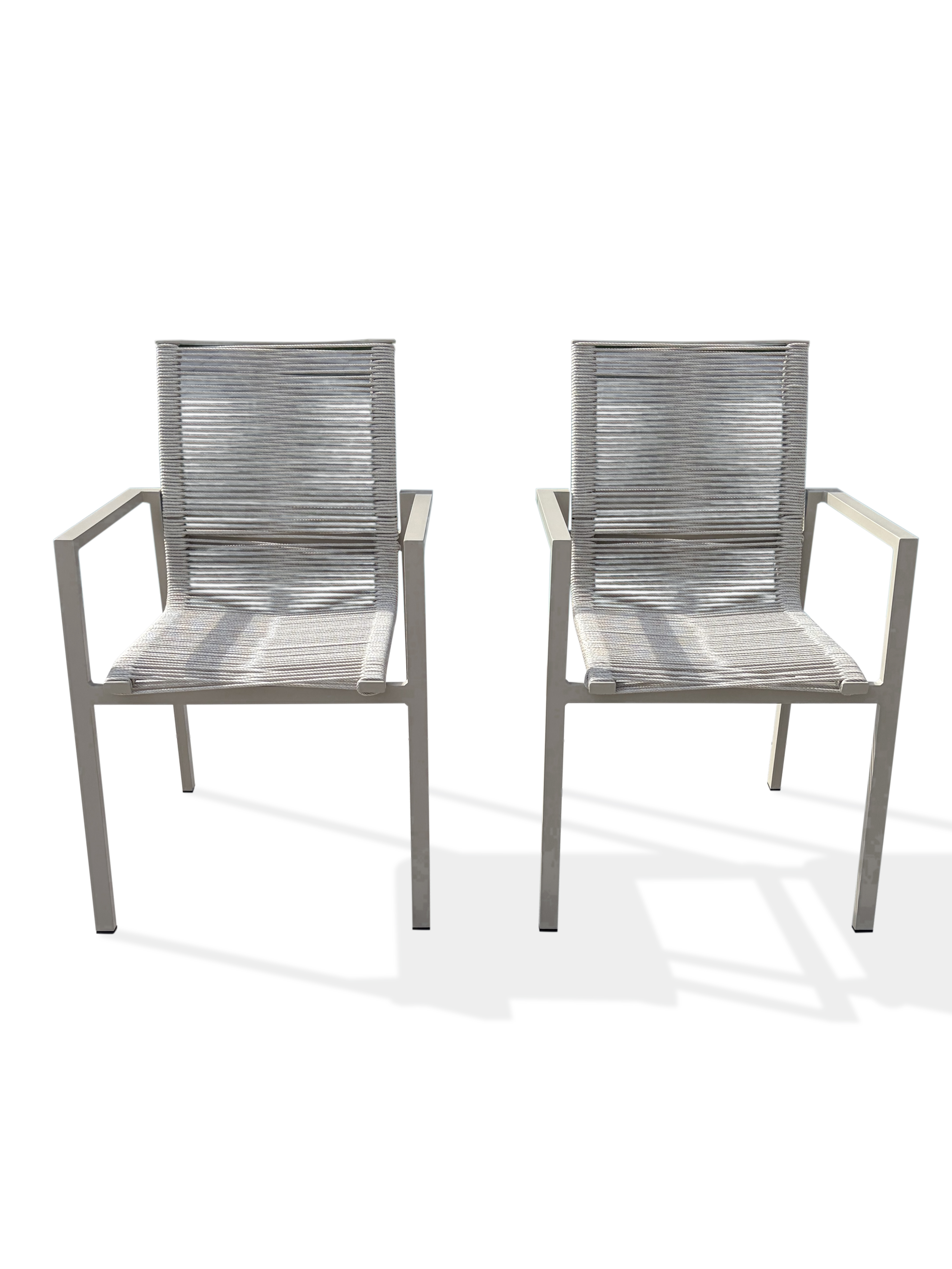Lot de 2 fauteuils de jardin en aluminium et corde tissée MEXICO, DCB GARDEN