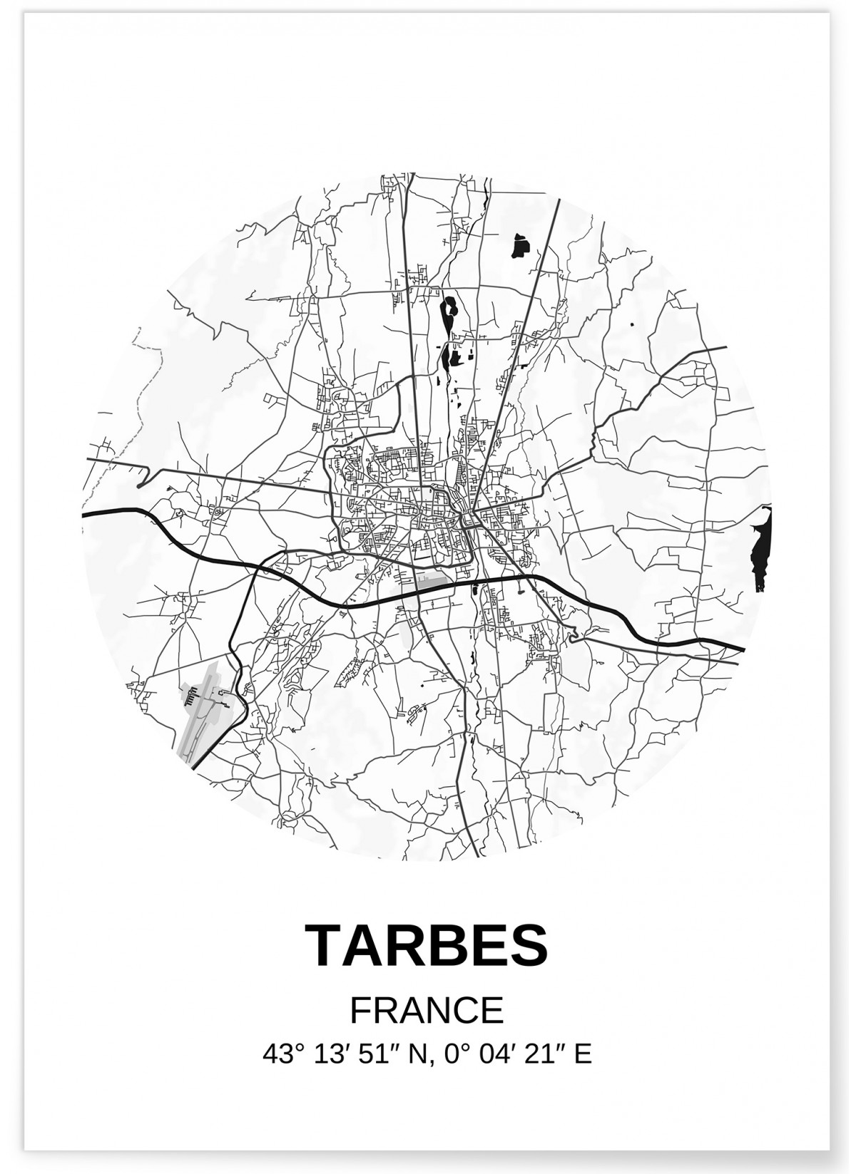Affiche Carte Tarbes, L'AFFICHERIE