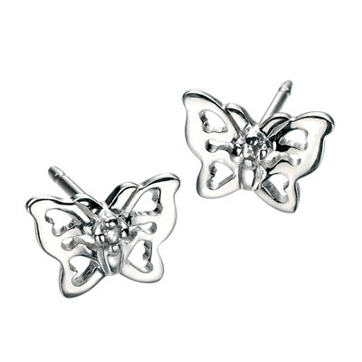 Filigree Butterfly Stud Earrings D FOR DIAMOND