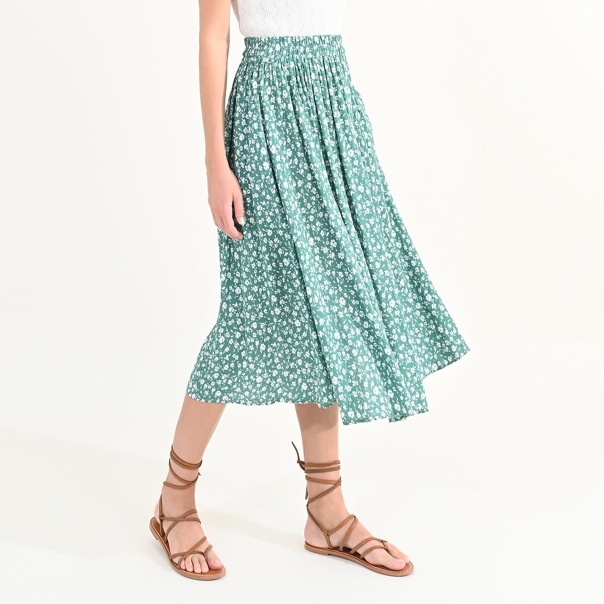 Floral Print Midi Skirt