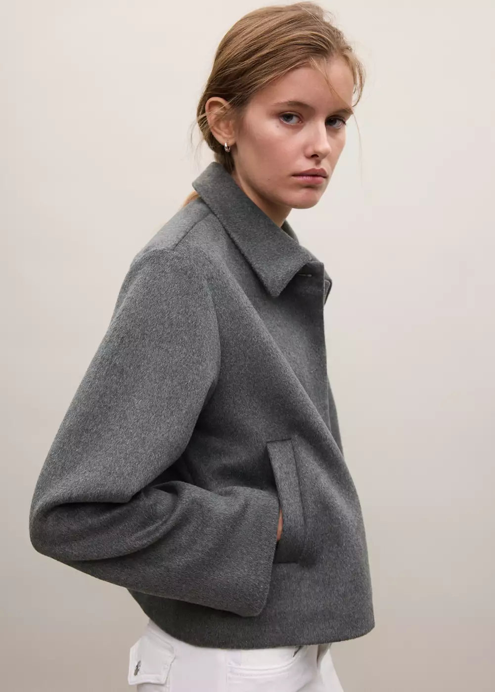 Manteau oversize en mélange de laine, MANGO TEEN