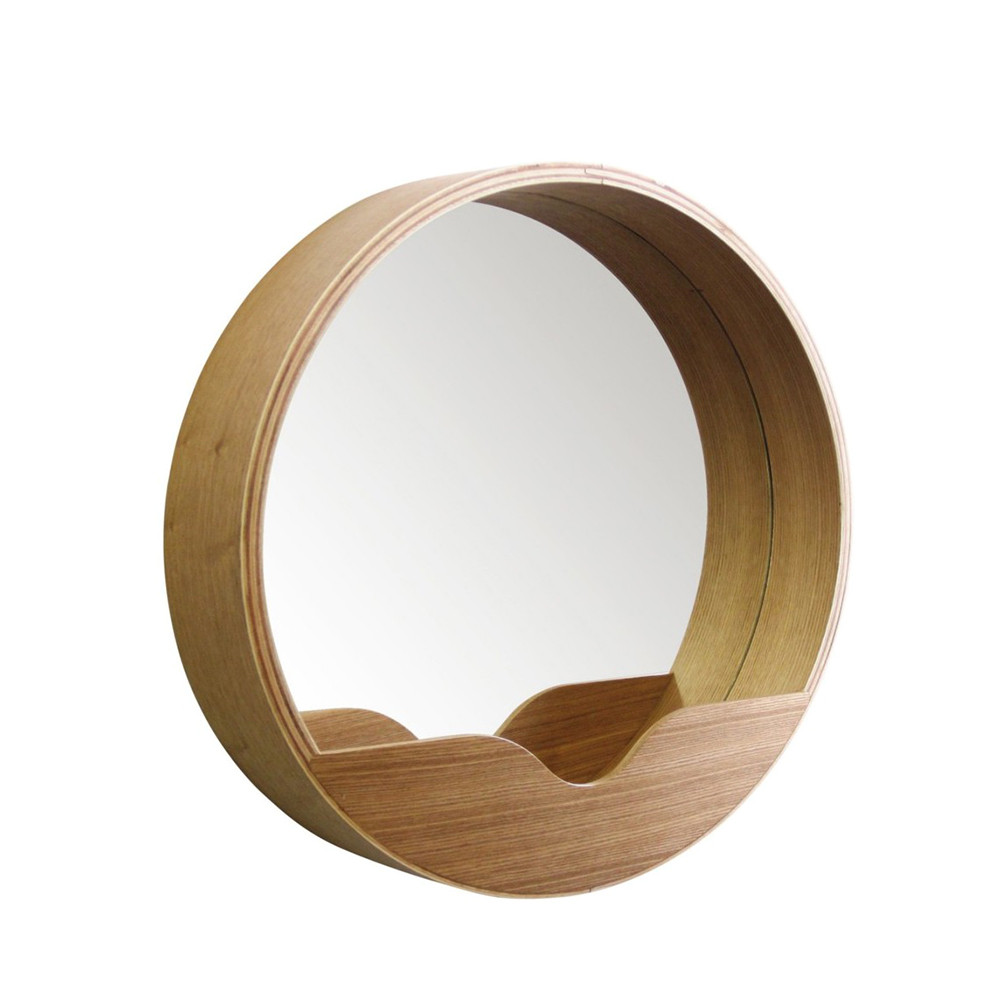 Miroir en bois large - ROUND WALL, ZUIVER