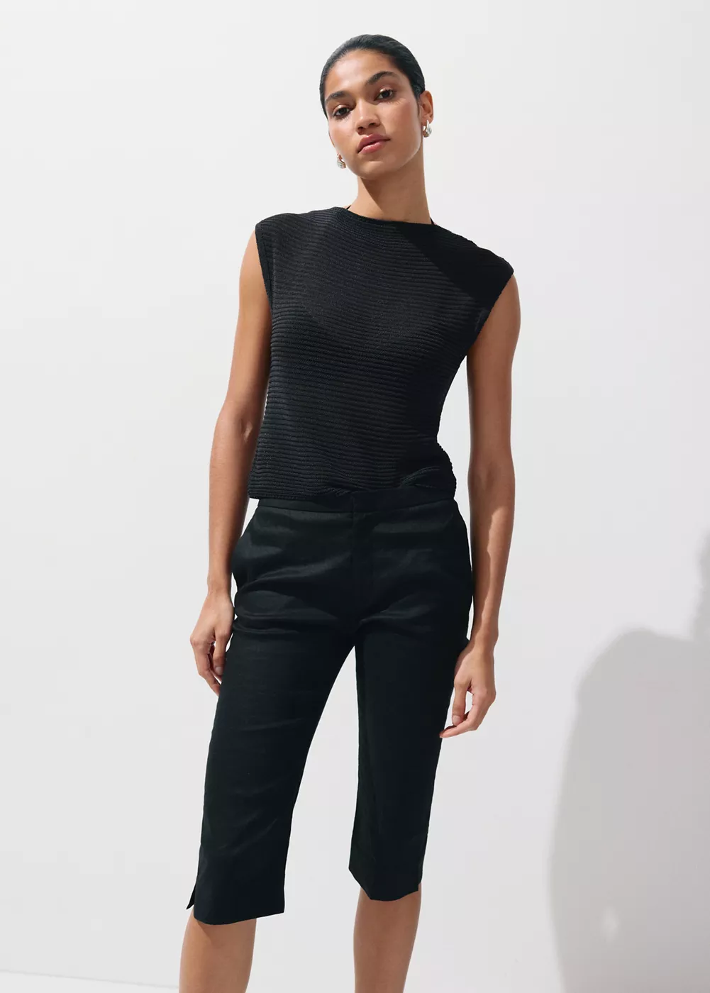 Pull en maille à manches courtes, MANGO