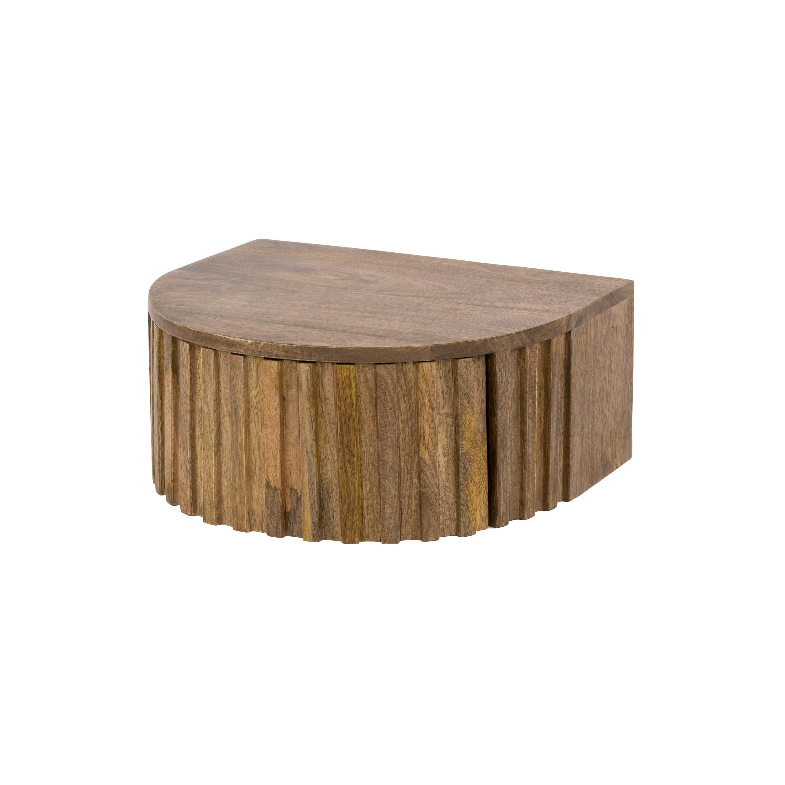 Table de chevet suspendue en bois rainuré 1 tiroir DELHI, PIER IMPORT