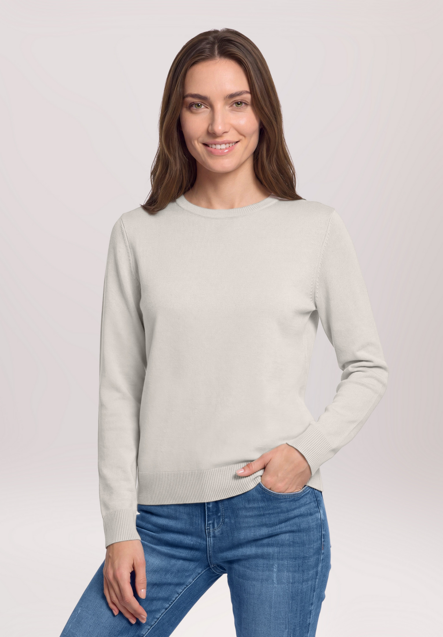 Pull-over en maille basique à encolure ronde, BETTY BARCLAY