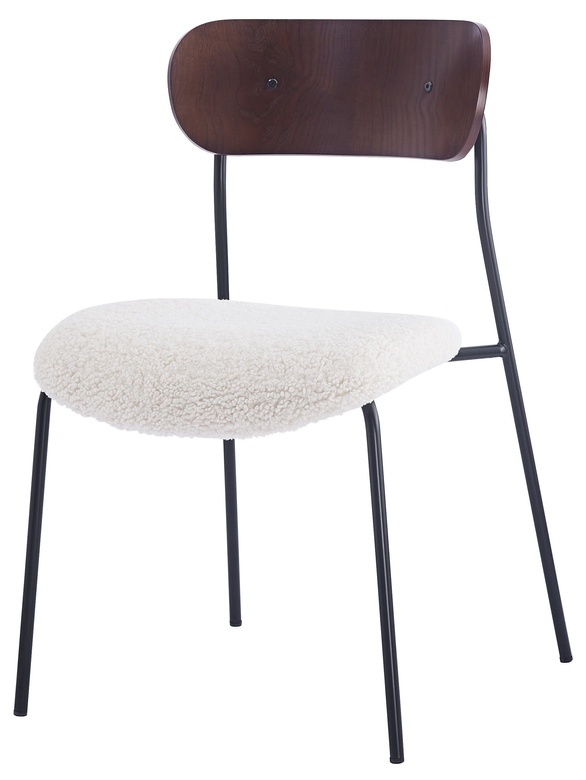 Lot de 2 chaises métal et bouclette, LINCOLN, NORDLYS