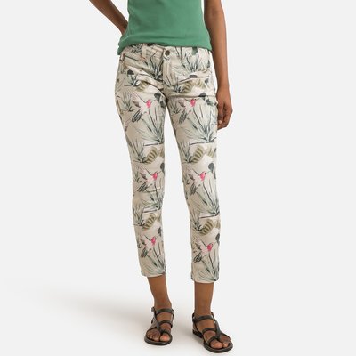 Alexa Cropped Printed Trousers in Cotton Mix and Slim Fit FREEMAN T. PORTER