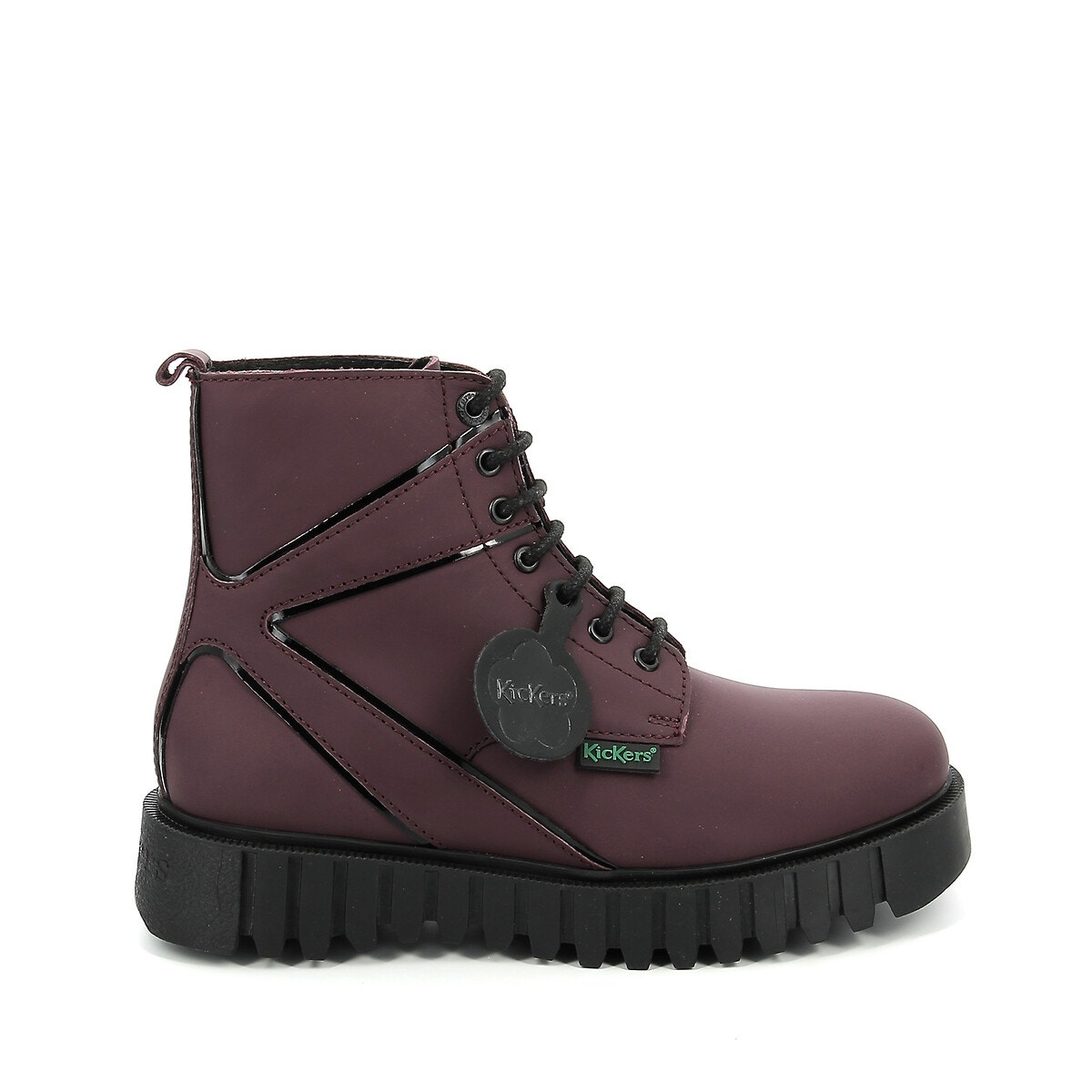 Boots en cuir kick fabulous plateforme bordeaux Kickers La Redoute