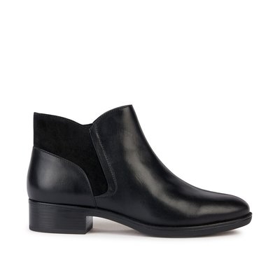 Felicity Breathable Ankle Boots in Leather with Zip Fastening GEOX