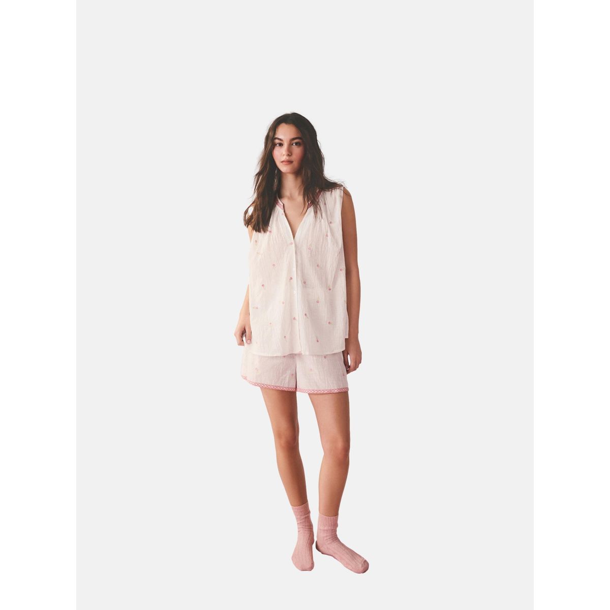 Pyjama en coton avec débardeur, NEXT