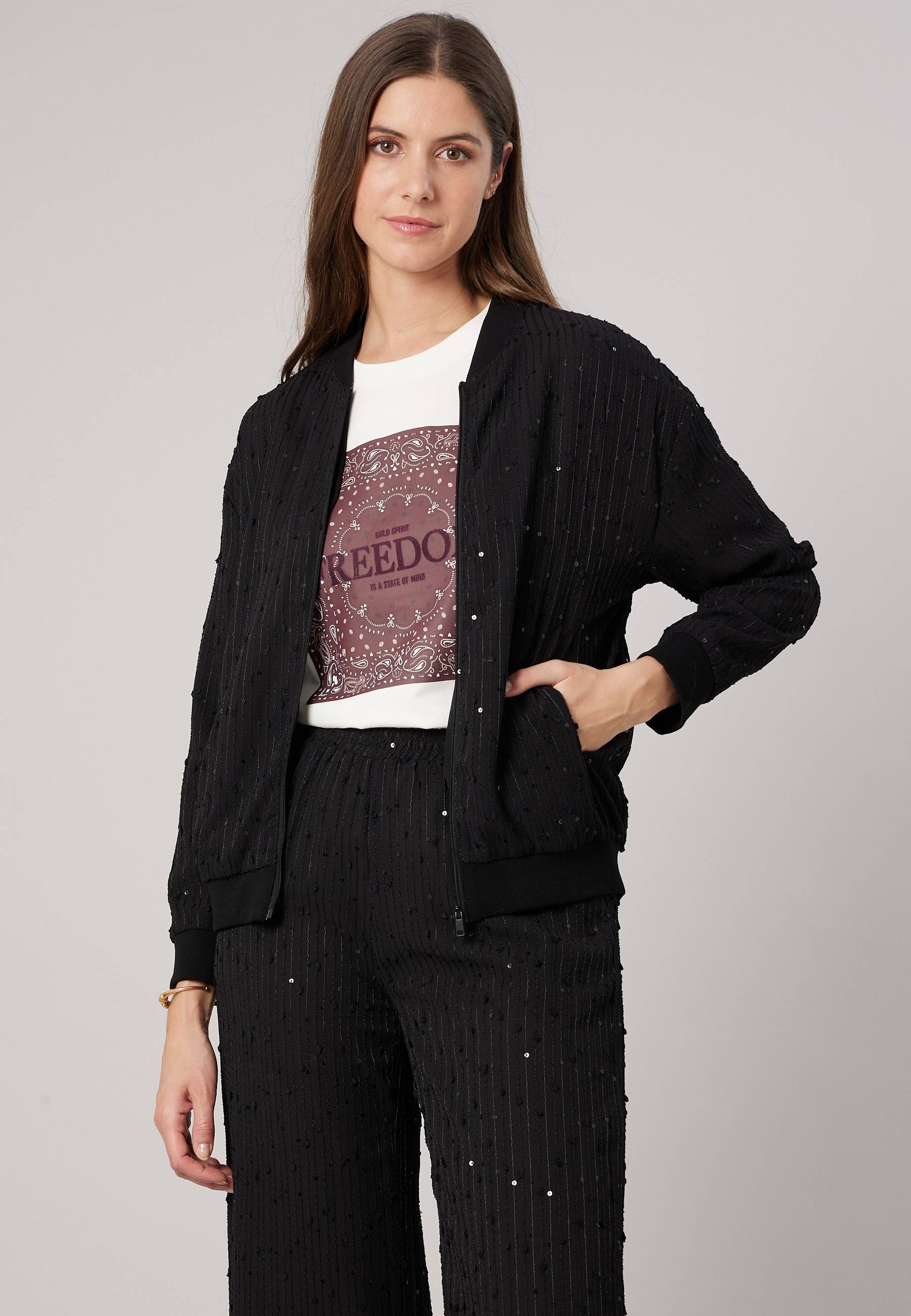 Veste bomber femme en sequins BERTILLE, DEELUXE