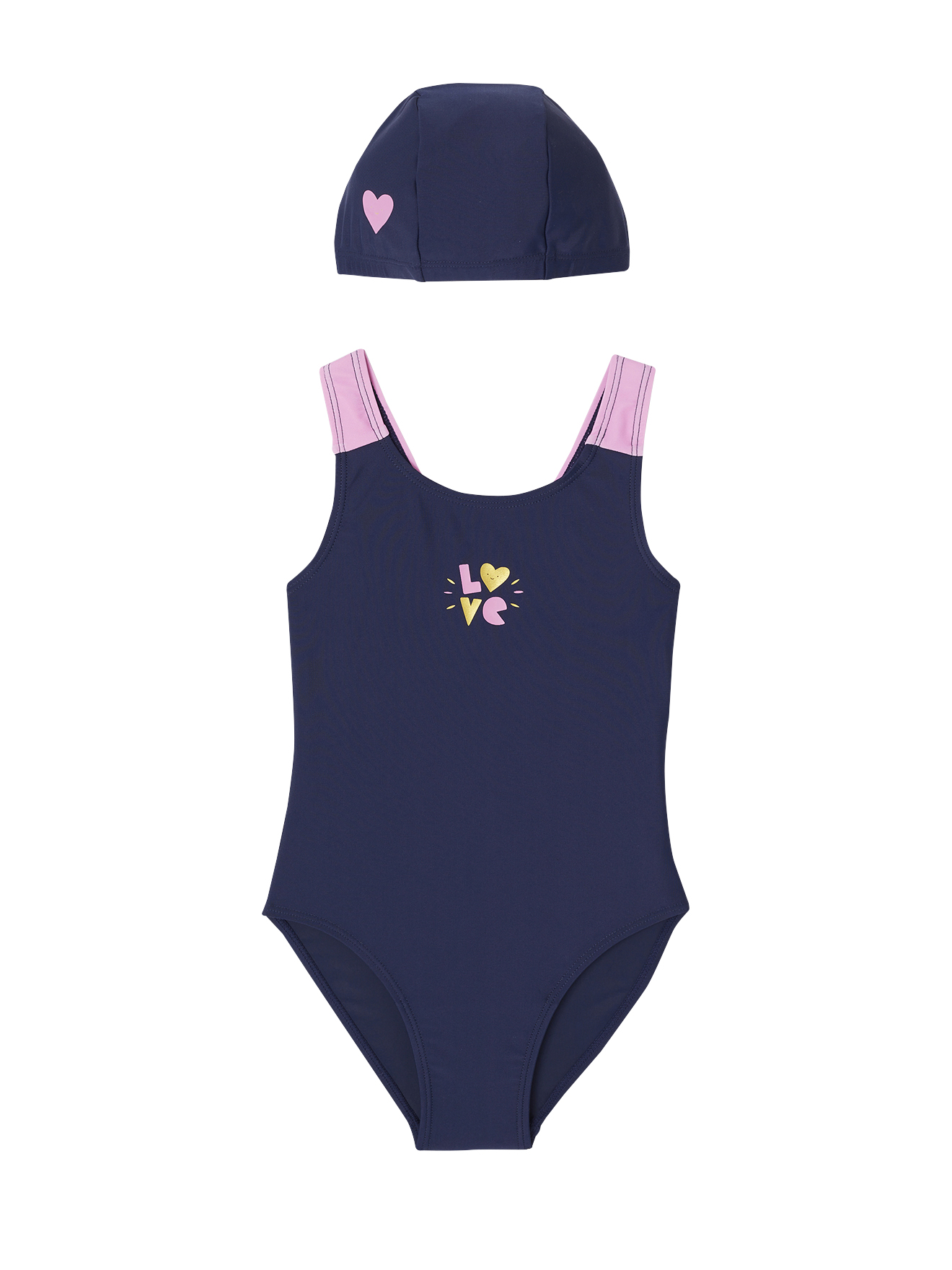 Ensemble de bain maillot 1 pièce + bonnet, VERTBAUDET