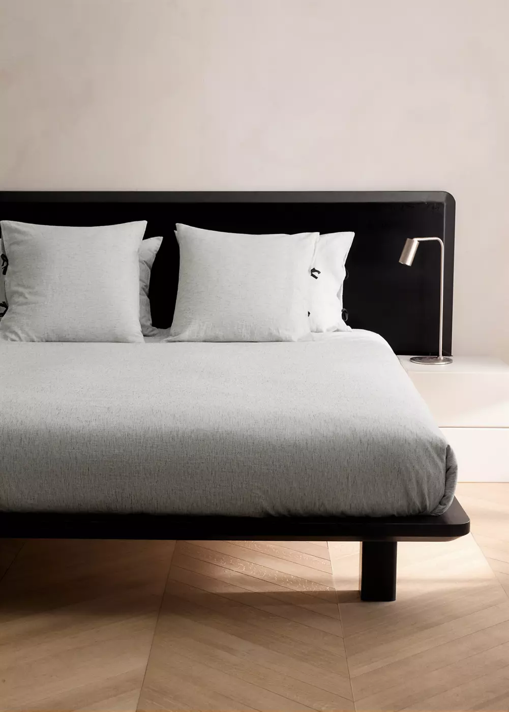 Housse de couette coton lin à rayures fines Lit 135/140 cm, MANGO HOME