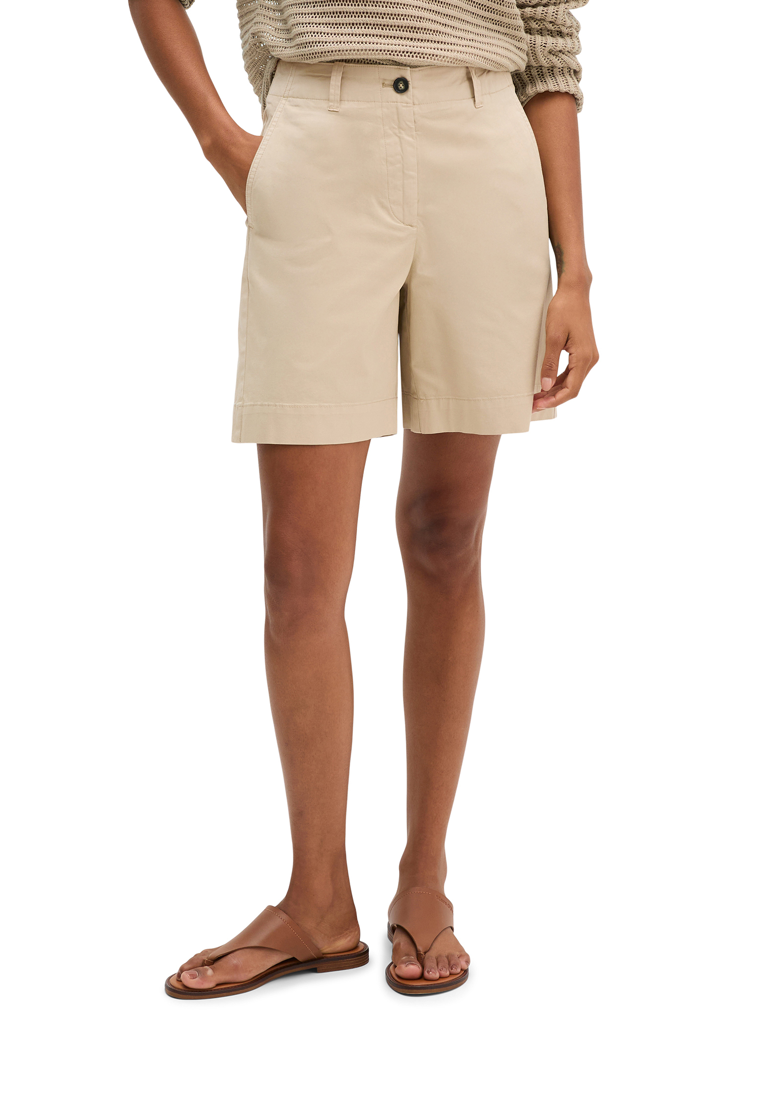 Short chino modèle Lande large en mélange de coton organique, de lyocell et de lin, MARC O'POLO