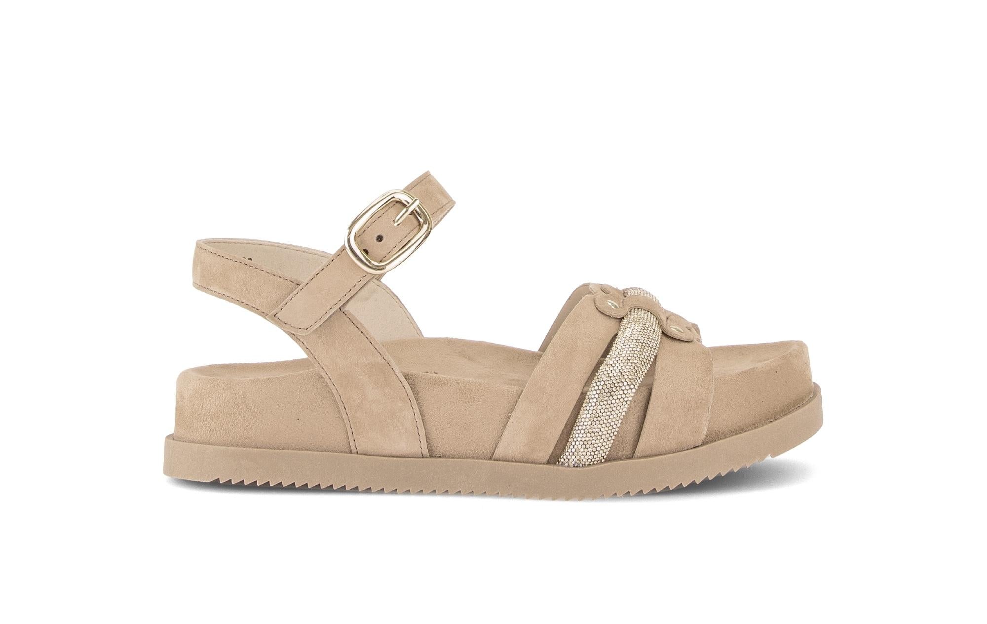 Sandales en cuir à talon compensé, GABOR
