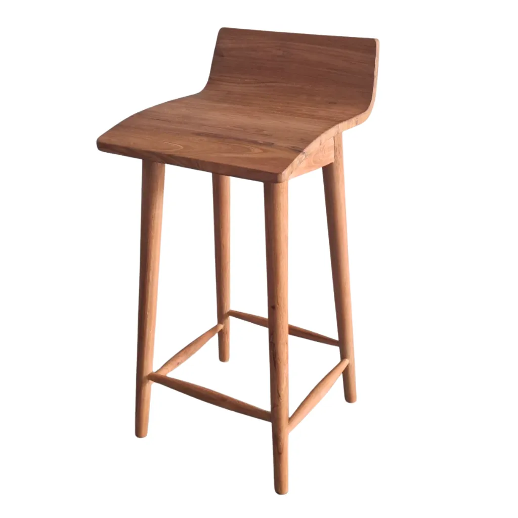 Tabouret de bar en teck recyclé PIA, HYDILE