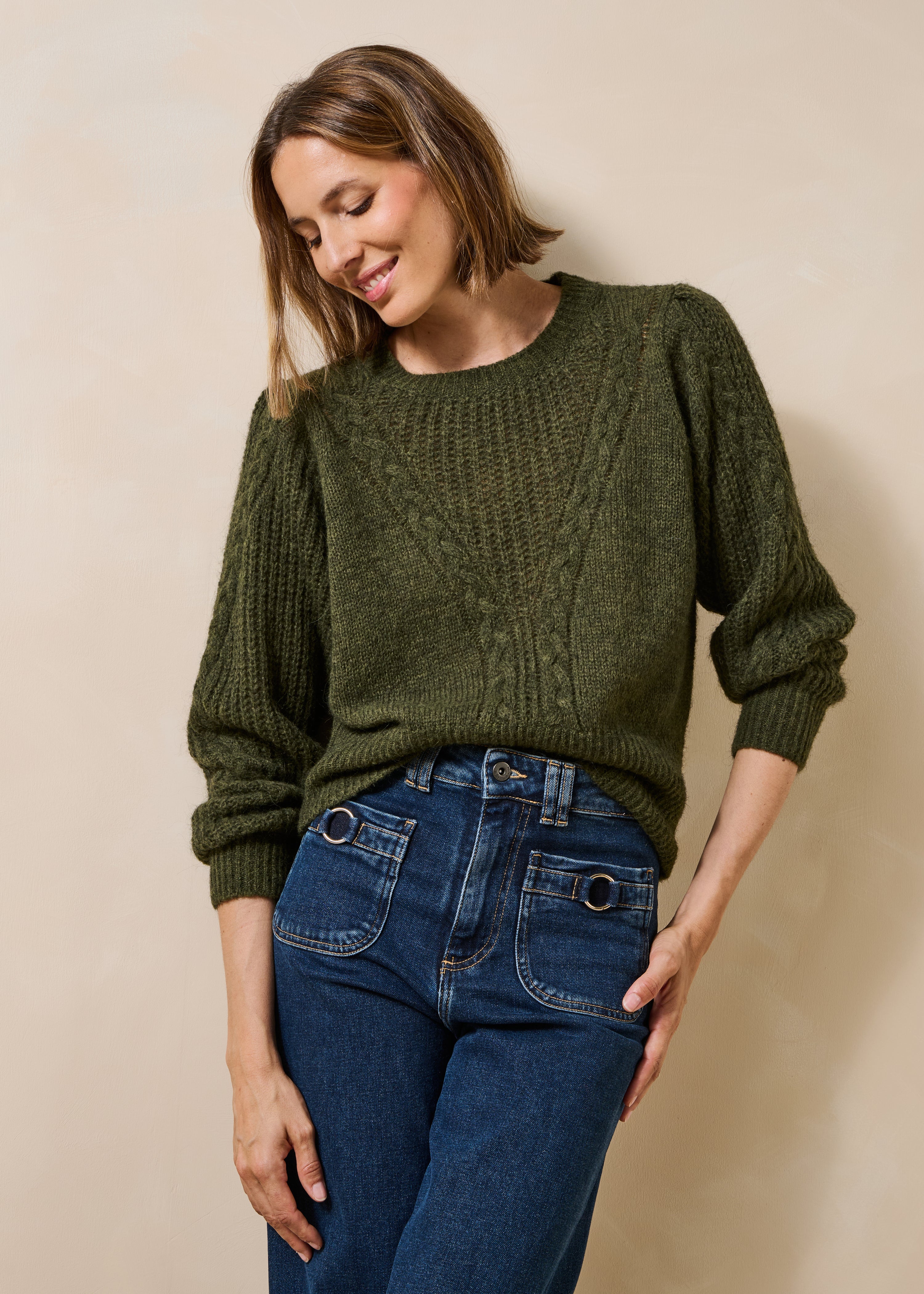 Pull manches longues en maille irisée col rond, LA FEE MARABOUTEE