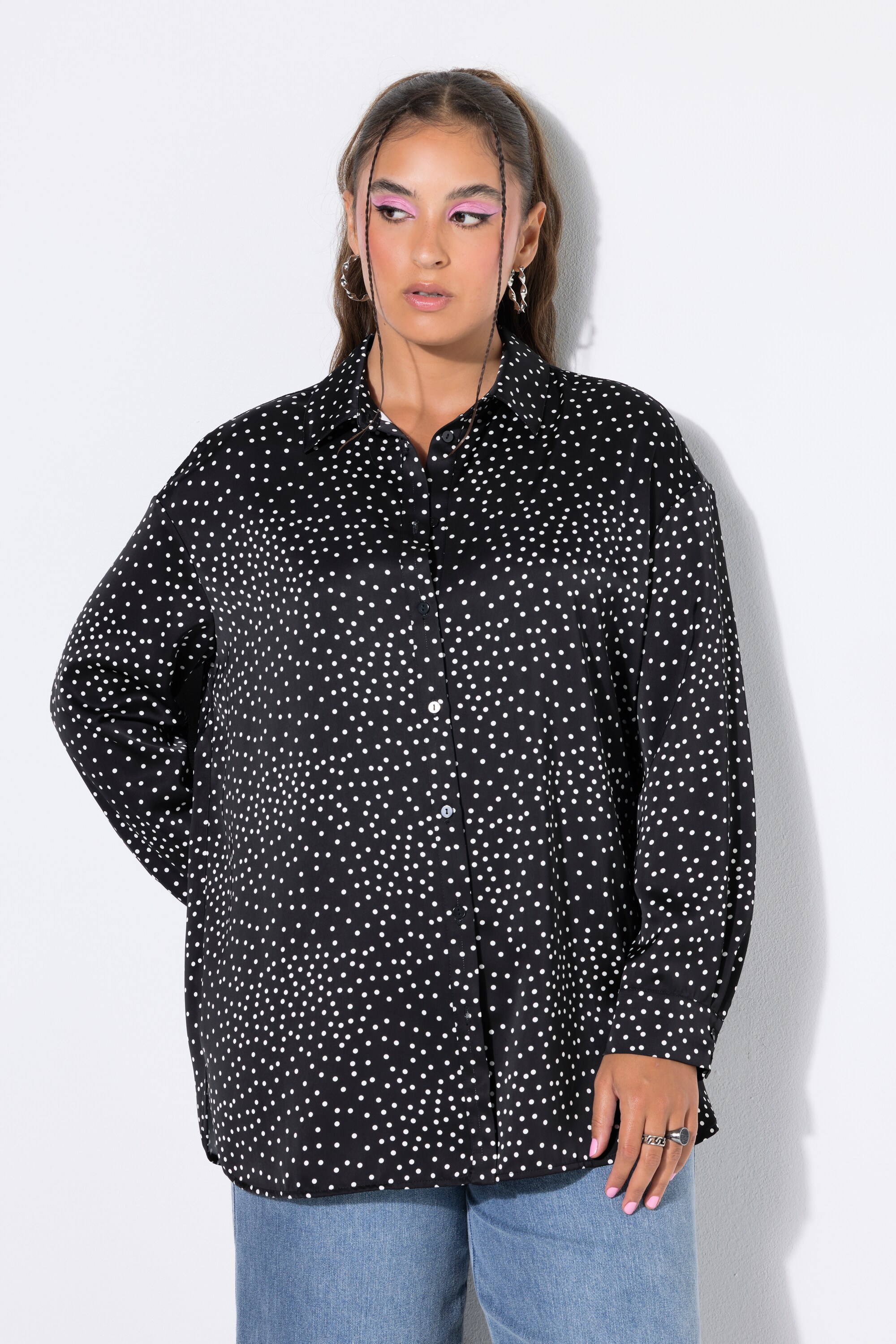 Chemisier en satin, coupe oversize, à pois, STUDIO UNTOLD