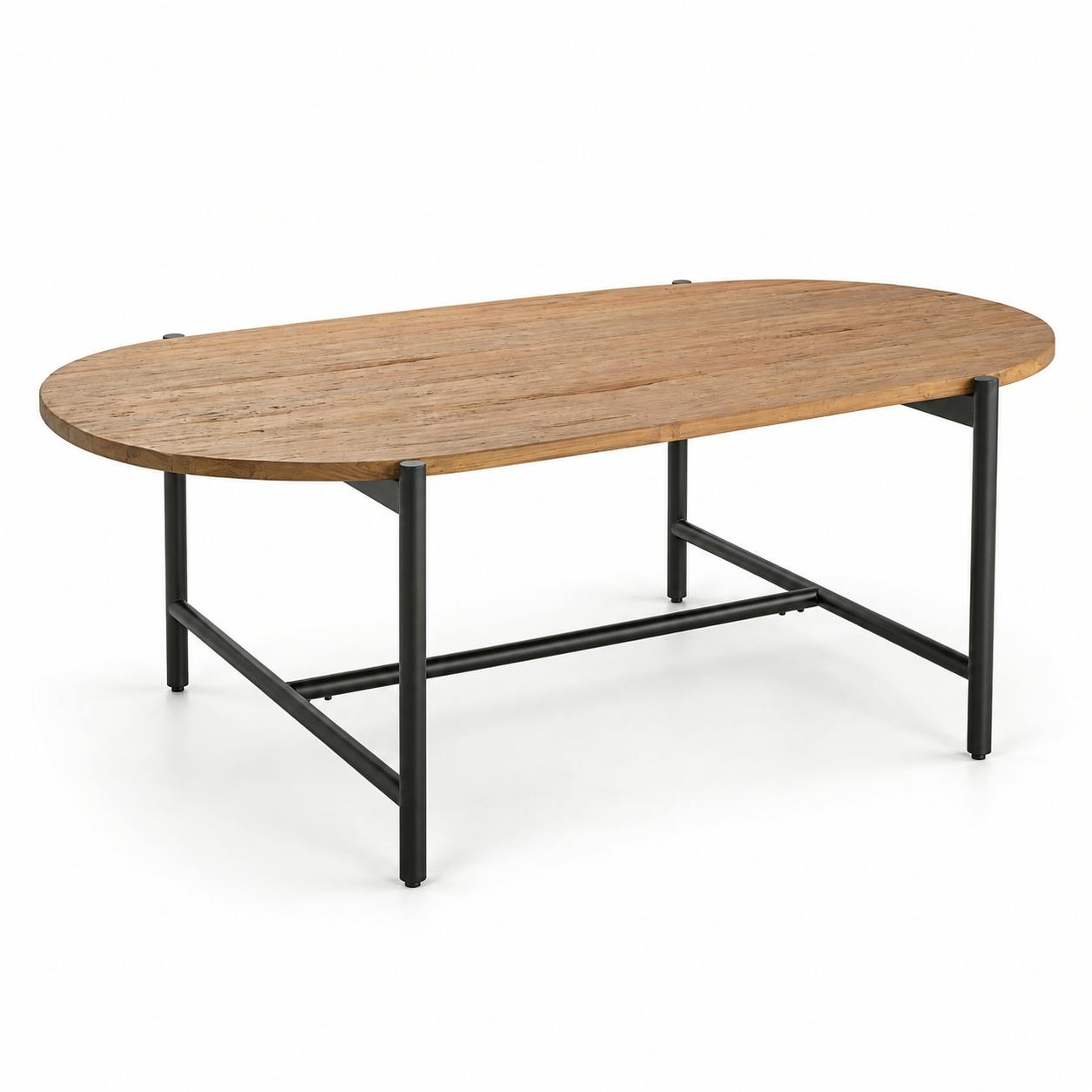 Table à manger teck recyclé bords arrondis 200 cm TRANI, PIER IMPORT