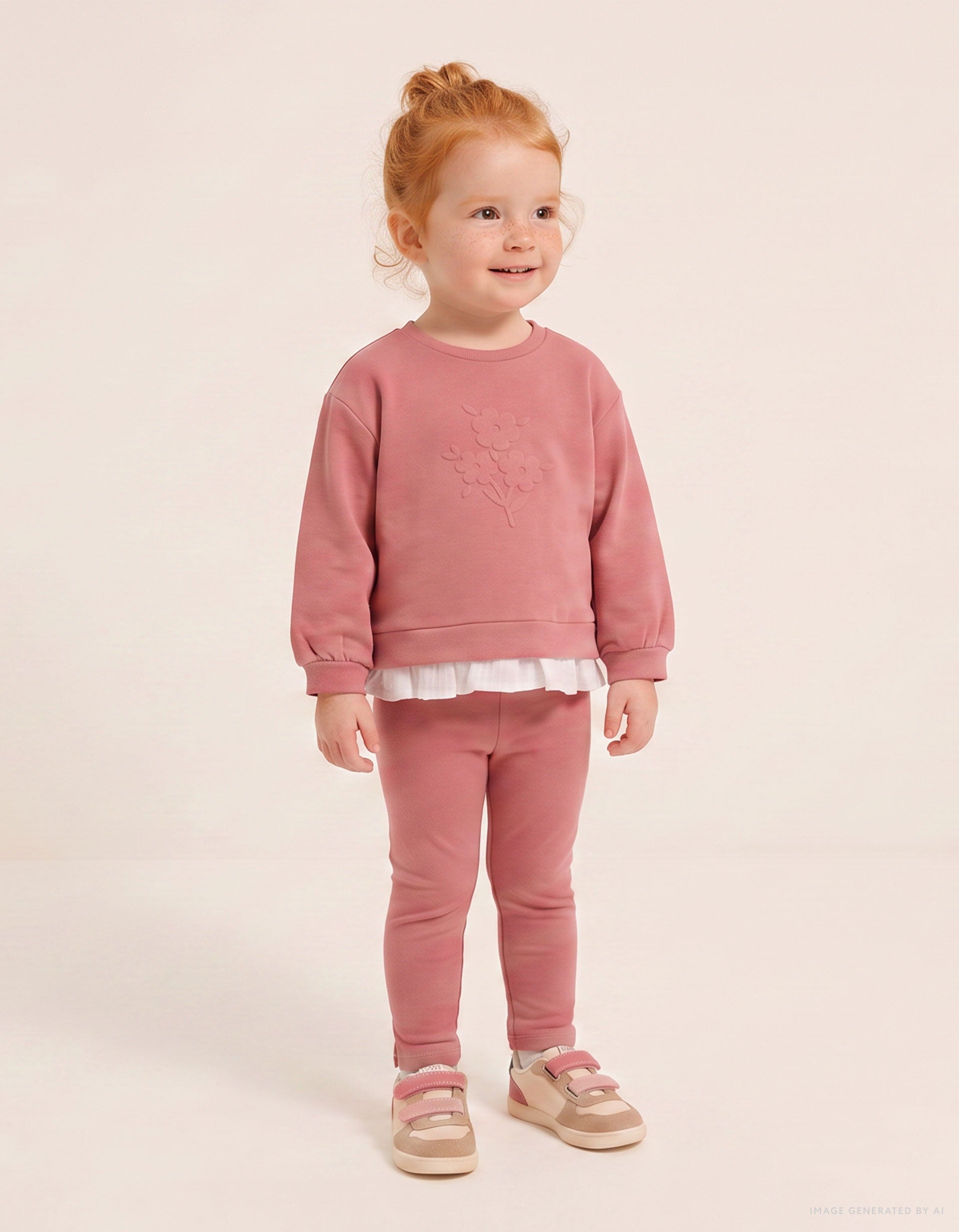 Ensemble de jogging en coton avec imprimé fleur en relief, ZIPPY