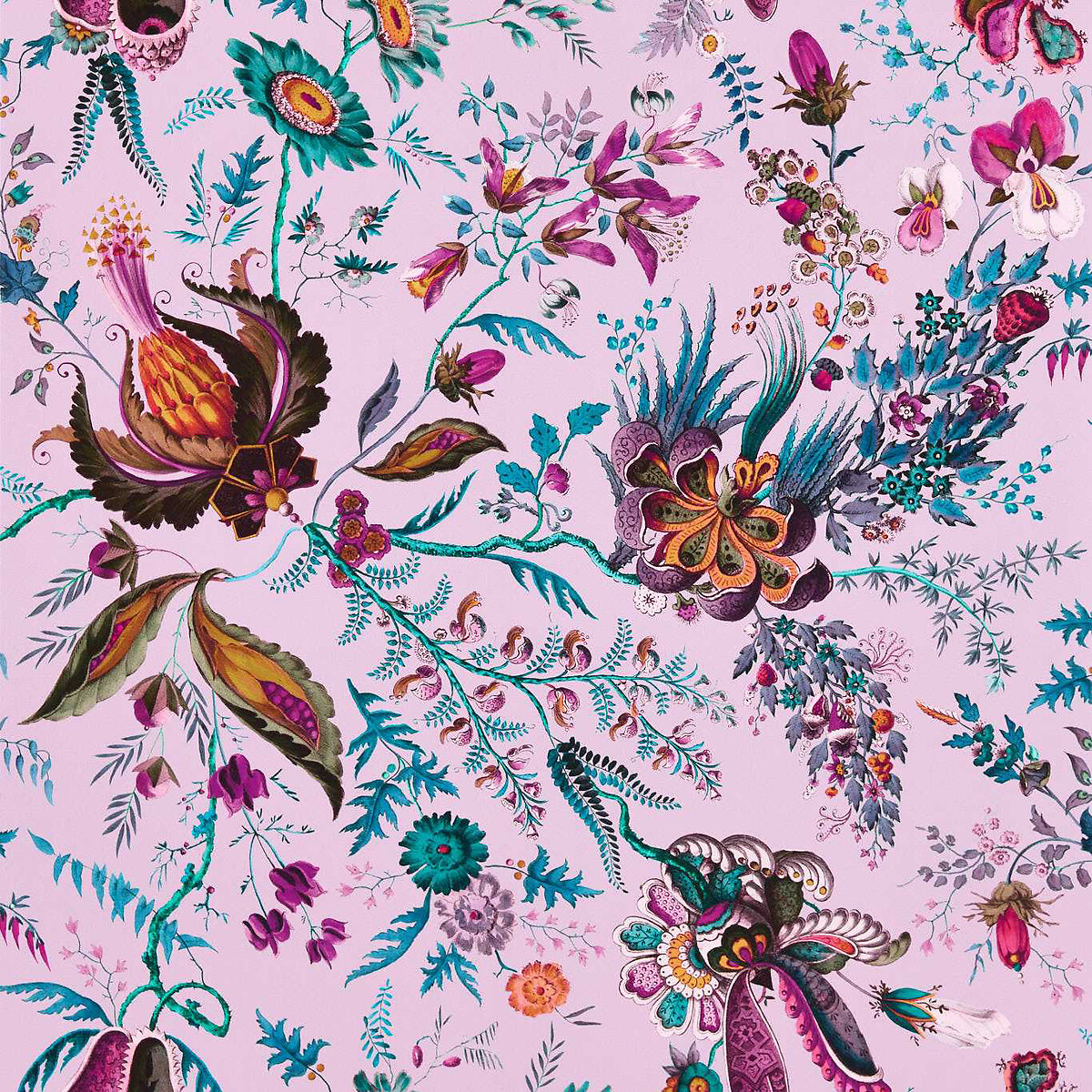 Wonderland Floral Amethyst Lapis Ruby Wallpaper, HARLEQUIN X SOPHIE ROBINSON