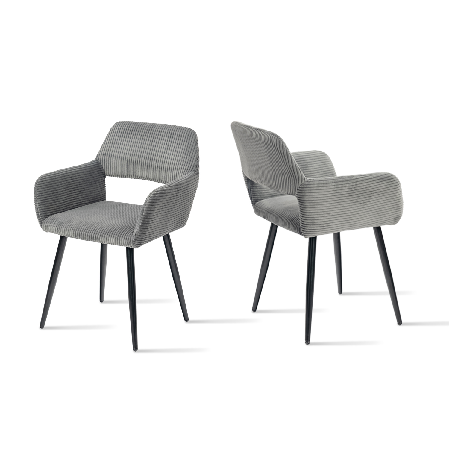 Lot de 2 chaises de salle à manger velours côtelé scandinave, CROMWELL, MEUBLES COSY