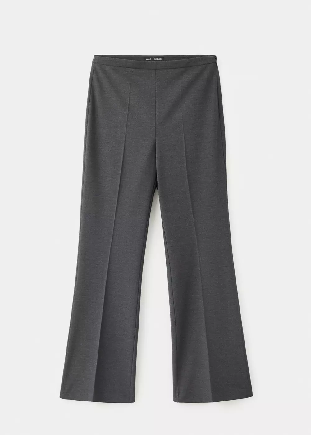 Pantalon flare à rayures avec pli marqué, MANGO