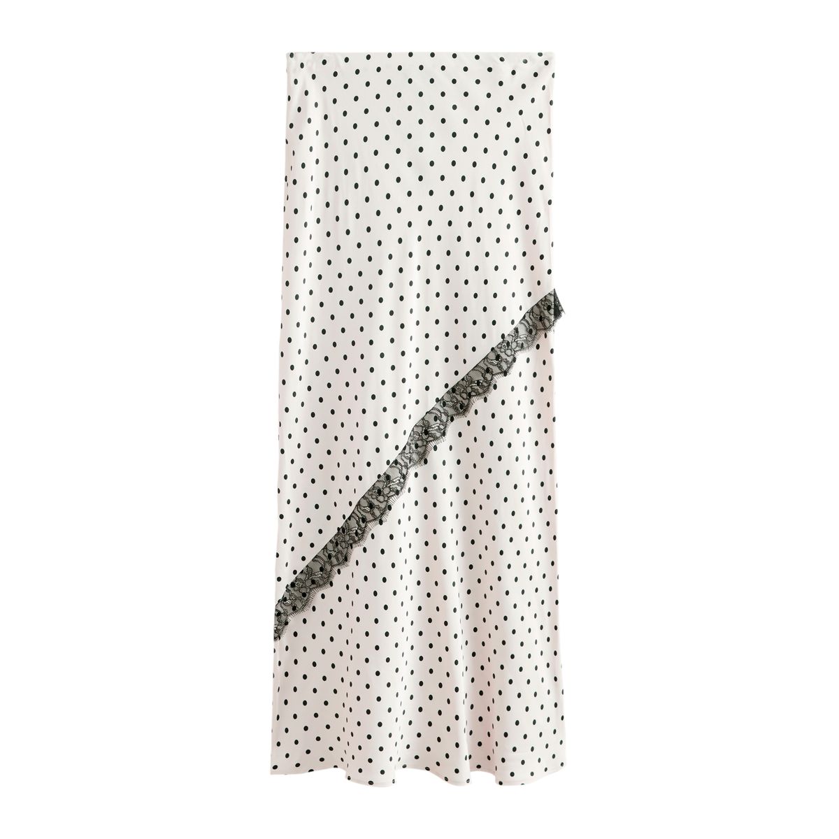 Jupe longue en satin avec dentelle, NEXT