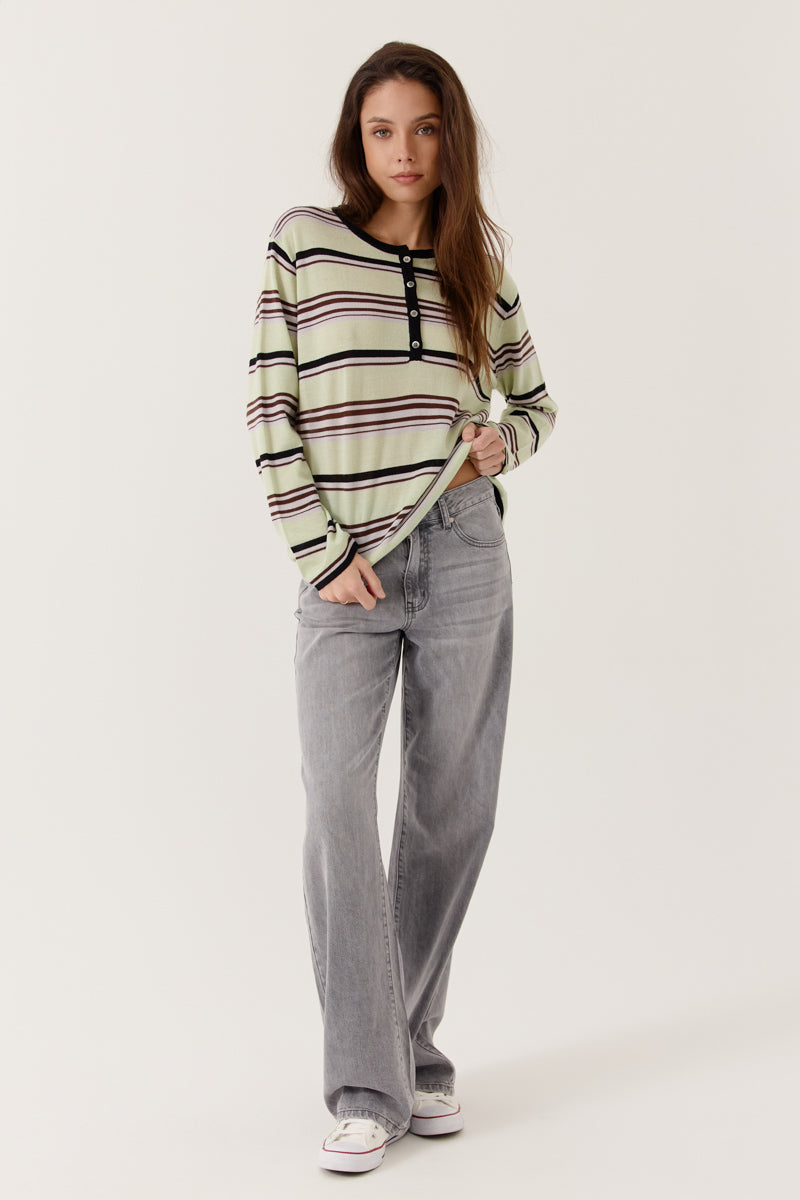 Pull Elthea manches longues col rond coupe droite, ARTLOVE