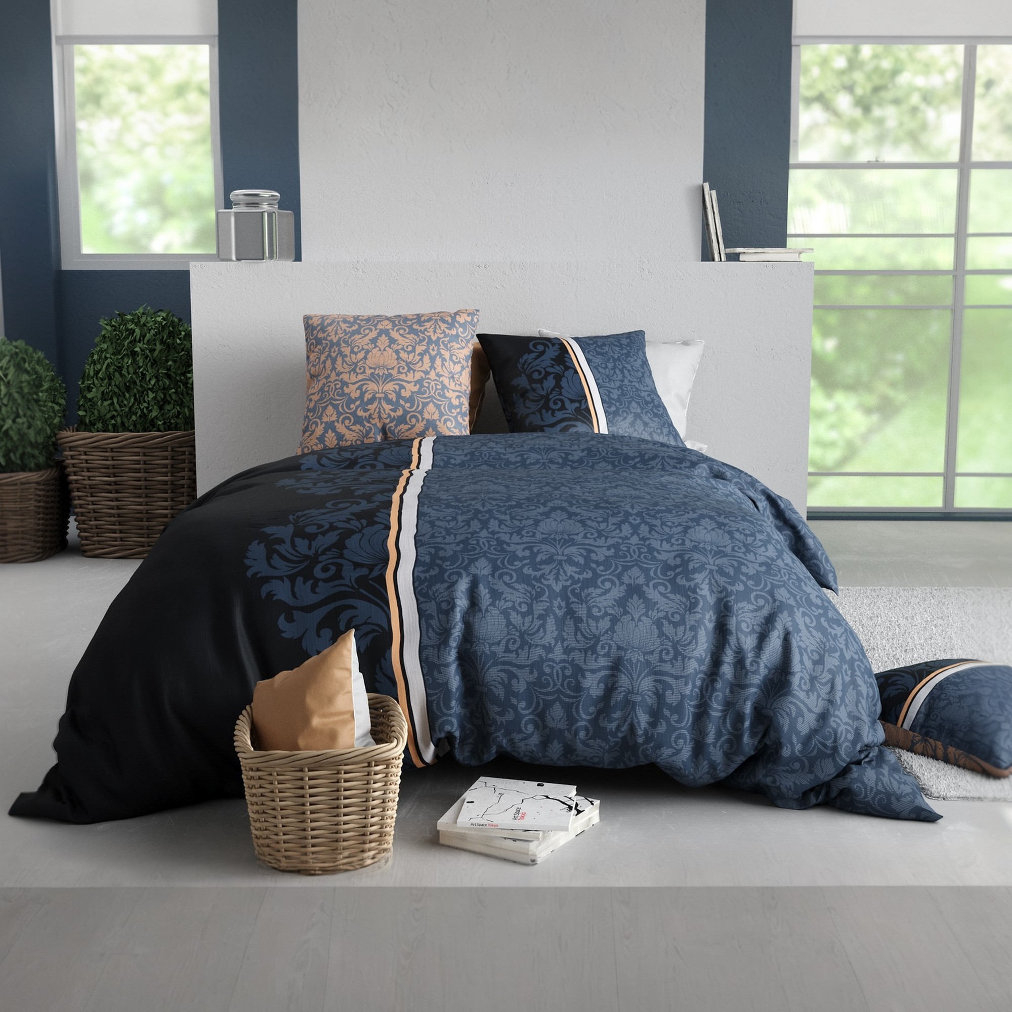 Parure de lit - Housse de couette + taie 100% Coton 57 fils, EDEN